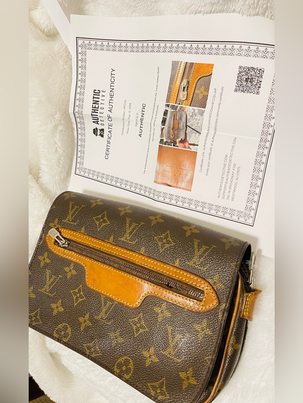 Louis Vuitton Project Authentic Monogram Canvas Crossbody with Tan Trim